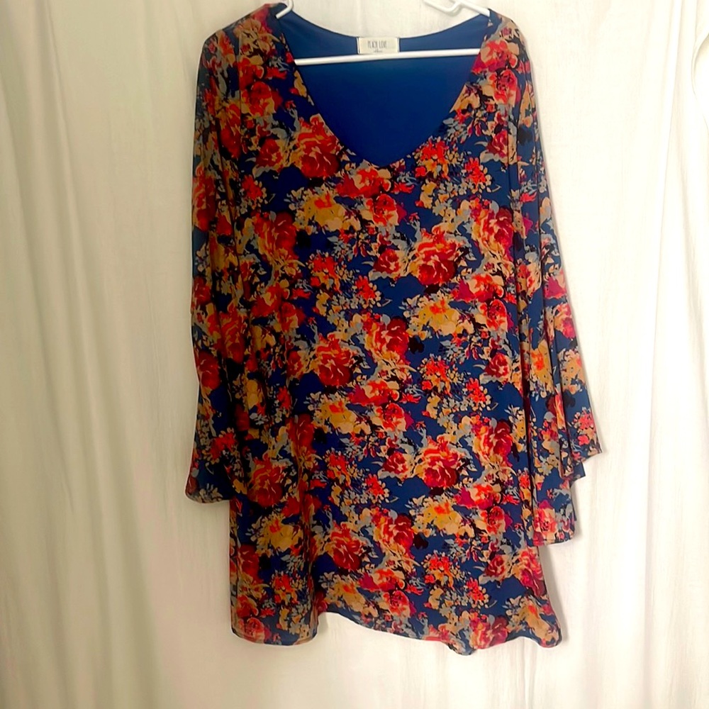 Peach love long sleeve ruffle